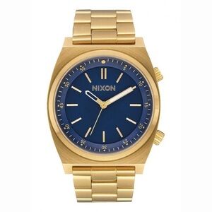 Nixon Watch “The Brigade”, gold tone with blue face. Water resistant